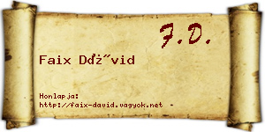 Faix Dávid névjegykártya